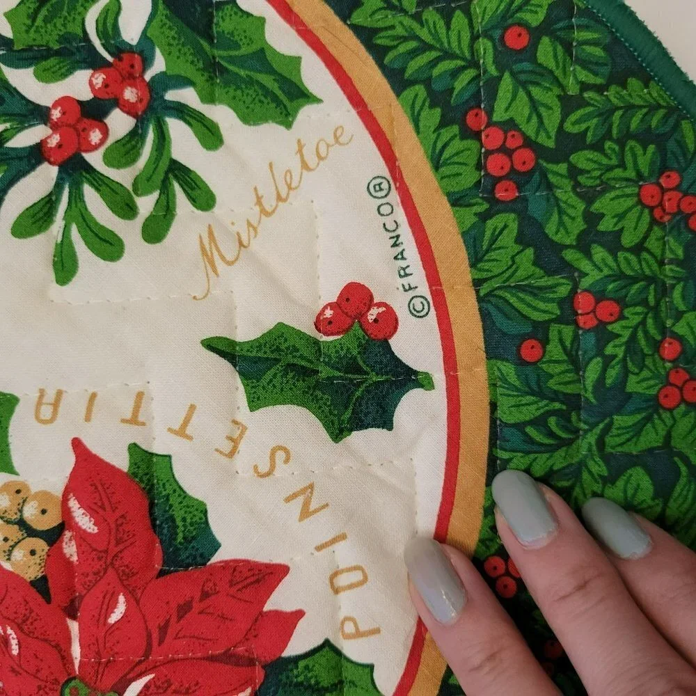 Franco Set of 2 Made in USA Christmas Quilted Table Placemats